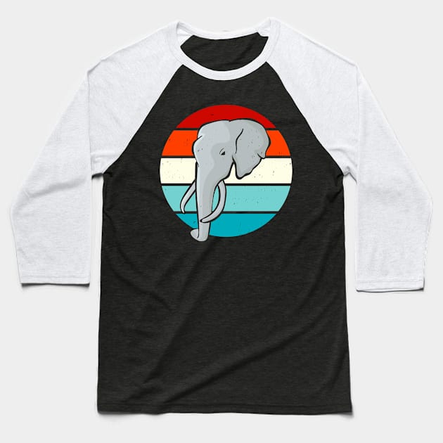 Elephants Africa Animals Vintage Retro Elephant Baseball T-Shirt by Foxxy Merch